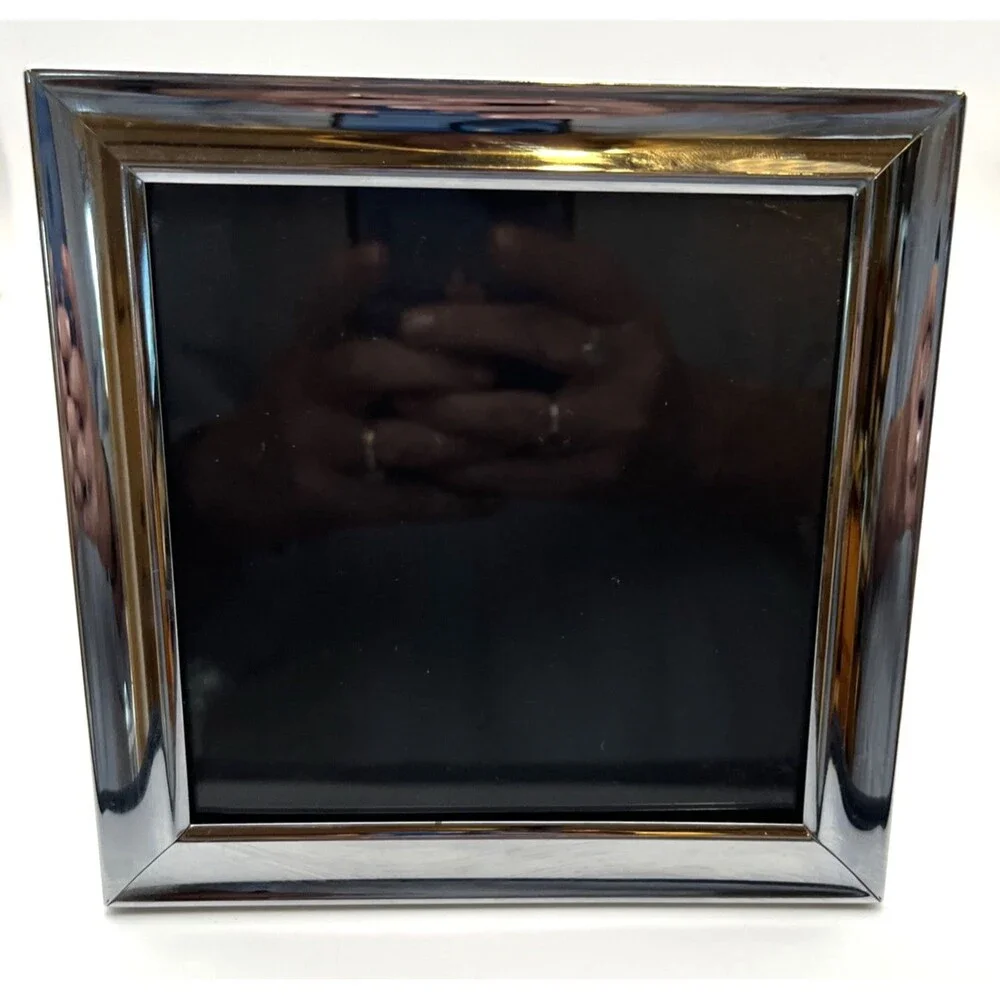 Lot of 2 Burnes of Boston Silver Picture Frames 6x6 Square Chrome Minimalist